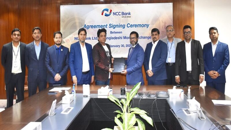 এনসিসি ব্যাংক লিমিটেড এবং বাংলাদেশী মানি এক্সচেঞ্জ লিঃ, কানাডা এর মধ্যে রেমিটেন্স বিতরণ চুক্তি